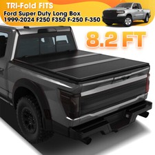 8.2ft Frp Hard 3-fold Tonneau Cover For 1999-2026 Ford F250 Truck Long Bed Cover