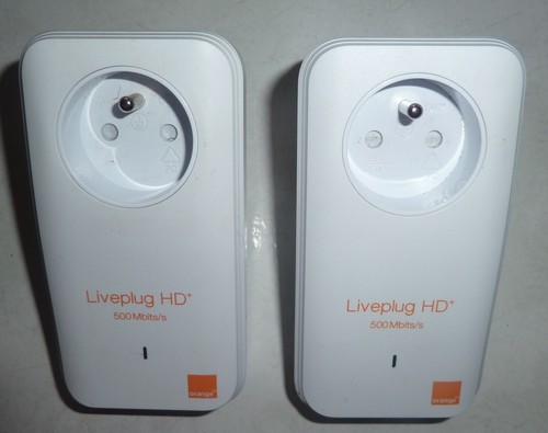 KIT 2 PRISES CPL ORANGE LIVEPLUG HD+ 500 Mbits/s EXTENDER ETHERNET | eBay
