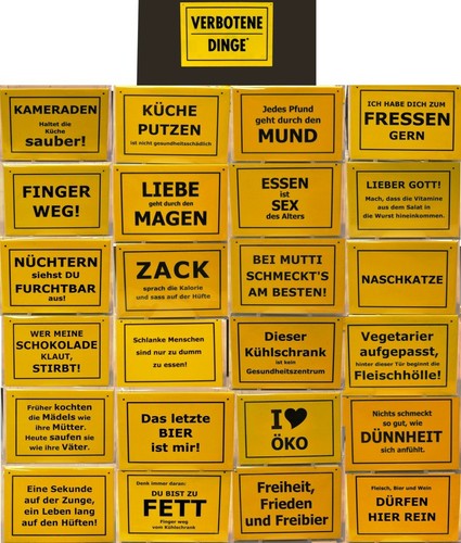 mit lustigen Sprüchen Kühlschrank Pinnwand Spruch Verbotene