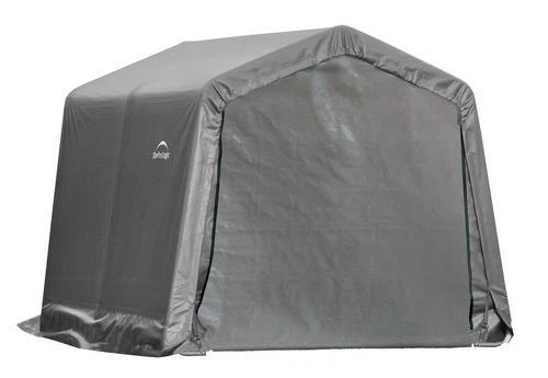 10x10x8 Gray Peak Fabric Carport Shelter Zipper Door Portable Shed Box Storage - Image 3 of 4