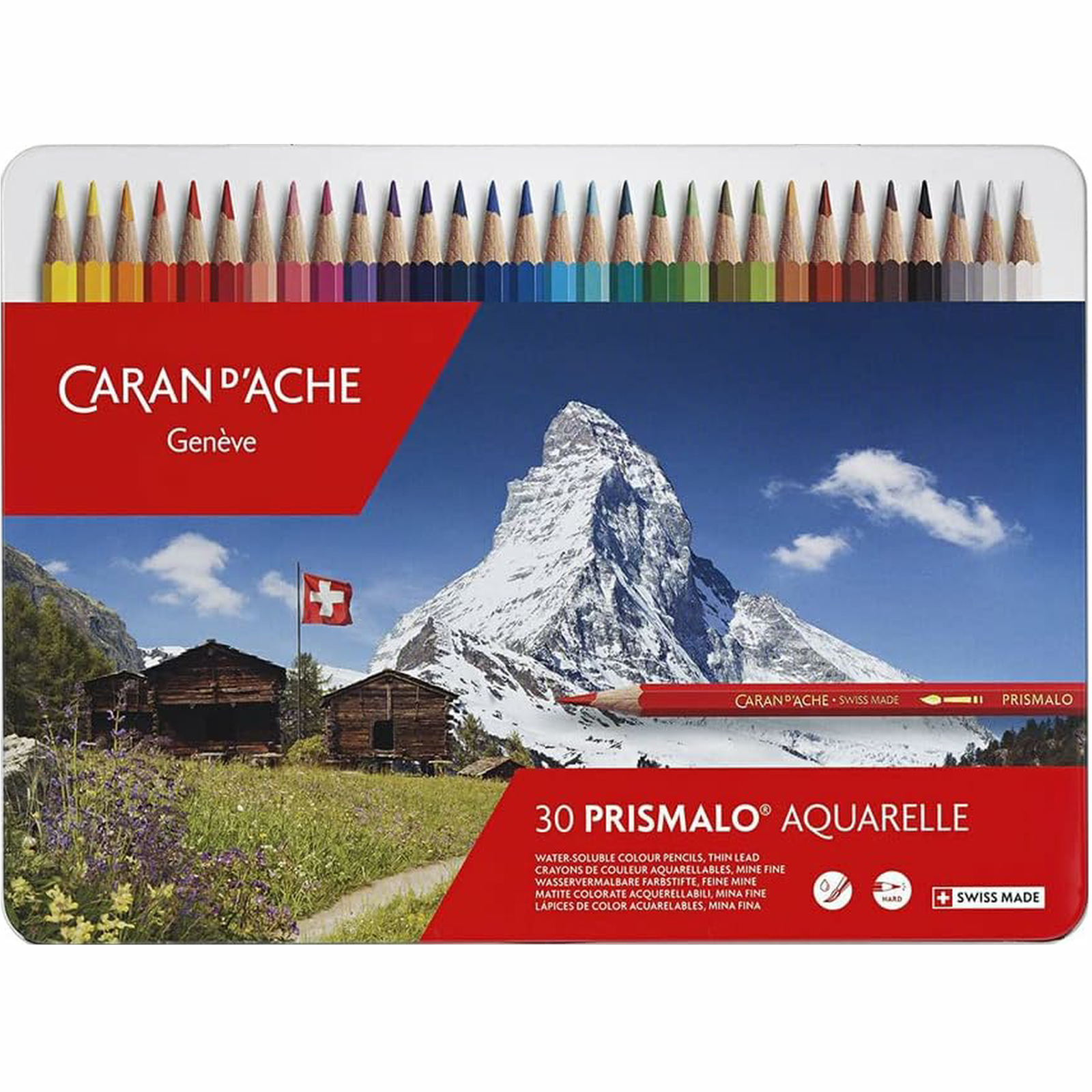 Caran d'Ache Prismalo Colouring Pencils Tin of 30 Assorted Colours