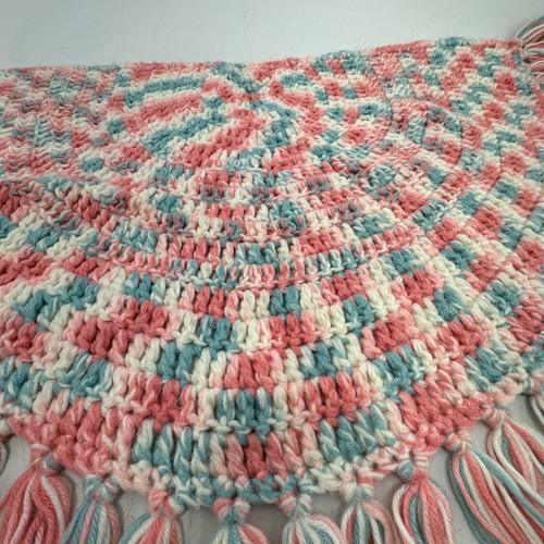 Handmade Crochet Poncho Child Shawl with Pastel Variegated Yarn Small Size - Picture 11 of 15