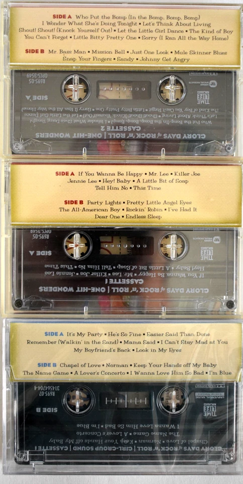 LOT OF 3 TIME LIFE : GLORY DAYS OF ROCK N ROLL CASSETTE SEALED ONE HIT WONDERS Foto 2 de 4