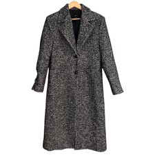 Mango Bnwot Black & White Dalmata Longline Coat £170 Small Uk 8-10