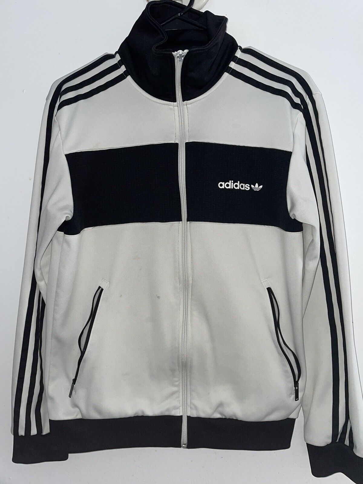 Streven voorraad Voeding vintage adidas track jacket, men's small, white/black | eBay