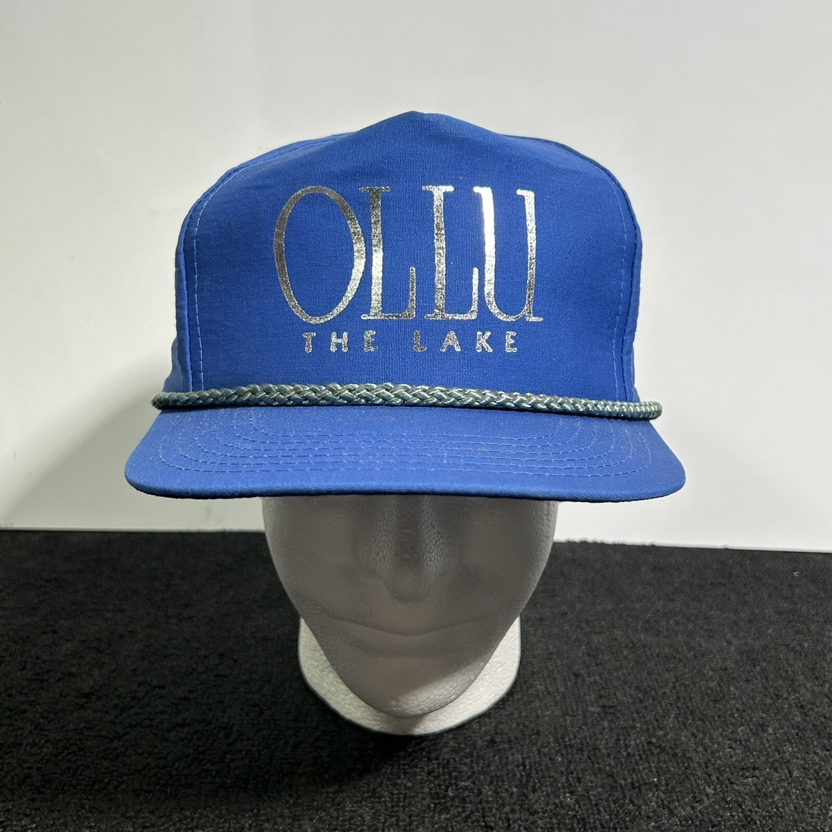 Vintage Ollu The Lake University Souvenir Colligate Rope Trucker Hat Snapback