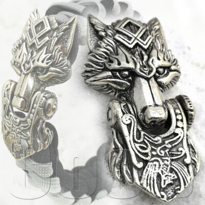 Nickel Silver Paracord Buckle Shackle WOLF for Paracord Bracelet Lanyard Bead