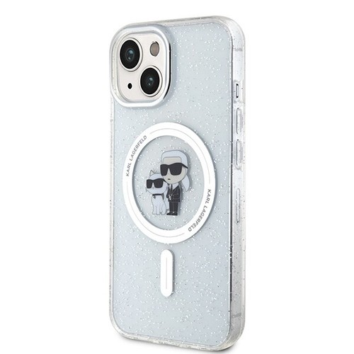 Étui Coque IPHONE 15 Karl Lagerfeld Magsafe Chat Paillettes Transparent - Photo 2 sur 7