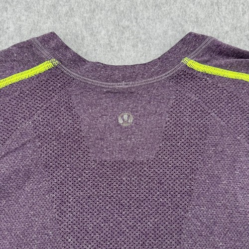 Lululemon T-Shirt Men Large Purple Metal Vent Tech Long Sleeve Active Gym Logo - Picture 4 of 8
