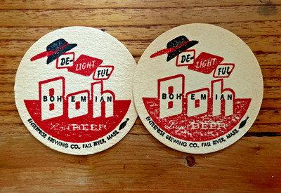 Vintage Enterprise Brewing, Bohemian Lager Vintage Beer Coaster Fall River Mass.