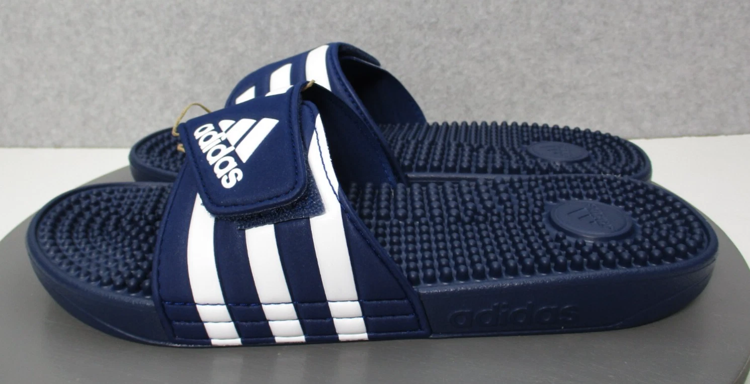 Adidas Adissage Slides sandali sportivi blu bianco uomo taglia 12 donna taglia 13