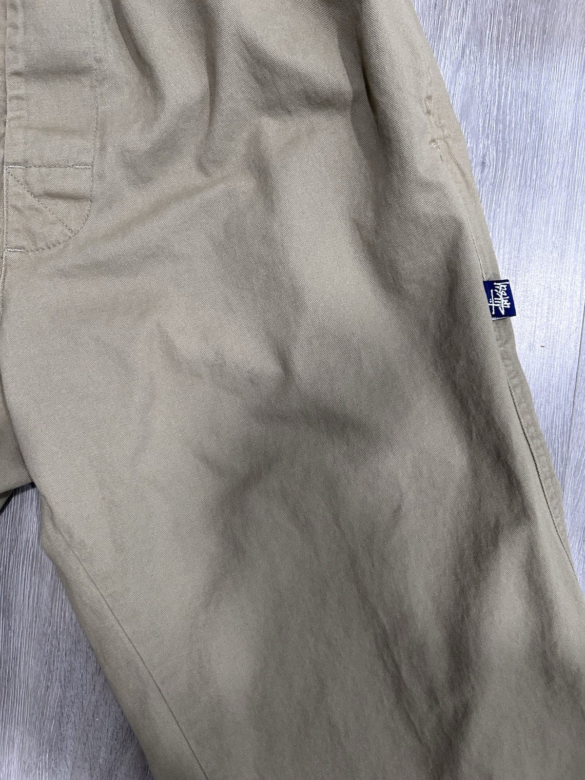 Stussy Beach Pants Khaki Chino Made In USA 100% Cotton Rare - Size S/M Vintage thumbnail 7