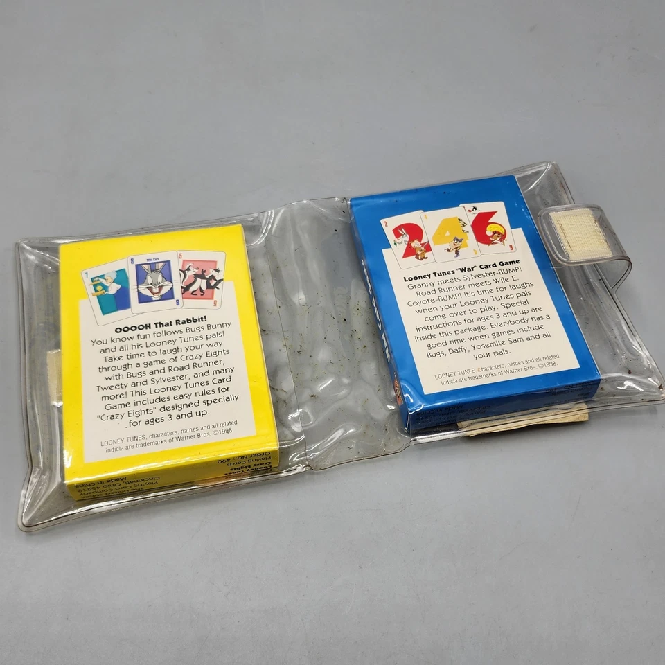 1998 Looney Tunes conjunto de 2 jogos de cartas completo-guerra e oito loucos - Imagem 3 de 4