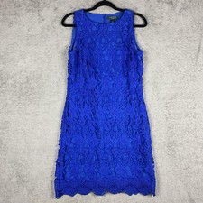 Lauren Ralph Lauren Dress Womens 8 Floral Lace Sleeveless Sheath Cocktail Party