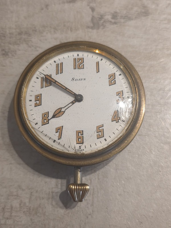 Vintage SCHILD Watch Co Switzerland 8 Day 6 Jewels 2 Original Part Not Working.