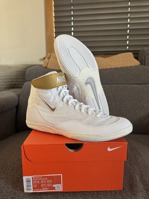 Nike Inflict 3 Wrestling Shoes Men's Size 10 White/Gold New In Box