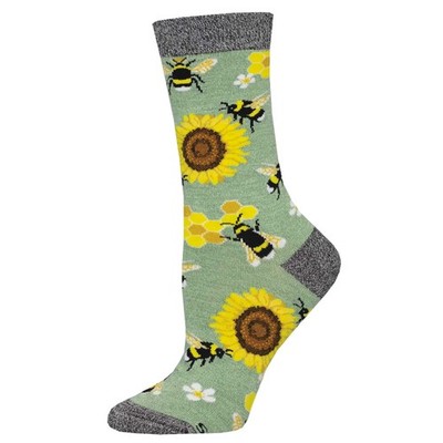 Socksmith Women's Bamboo Blend Socks Honey Bees In The Bank Novelty Footwear