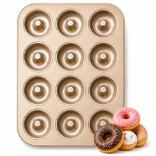 Donut Pan Nonstick 12 Cavity Carbon Steel Baking Muffin Cake Dessert Mold Tray