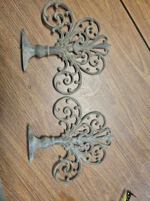 Vintage Brass Cast Art Nouveau Victorian Book Stop End Rack Filigree