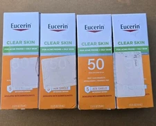 4X New Eucerin CLEAR SKIN SPF 50 LIGHTWEIGHT SUNSCREEN FACE LOTION EXP2025 4 SET