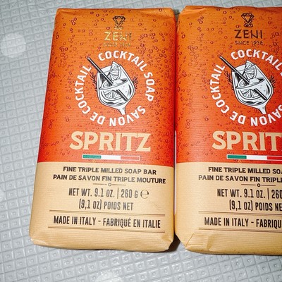 2 pcs ZENI Scent Cocktail SPRITZ Triple Milled ITALIAN Soap Bar