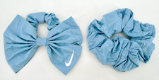 Nike Bow and Gathered Ponytail Hair Tie 2 Pack Adult Large Worn Blue/White