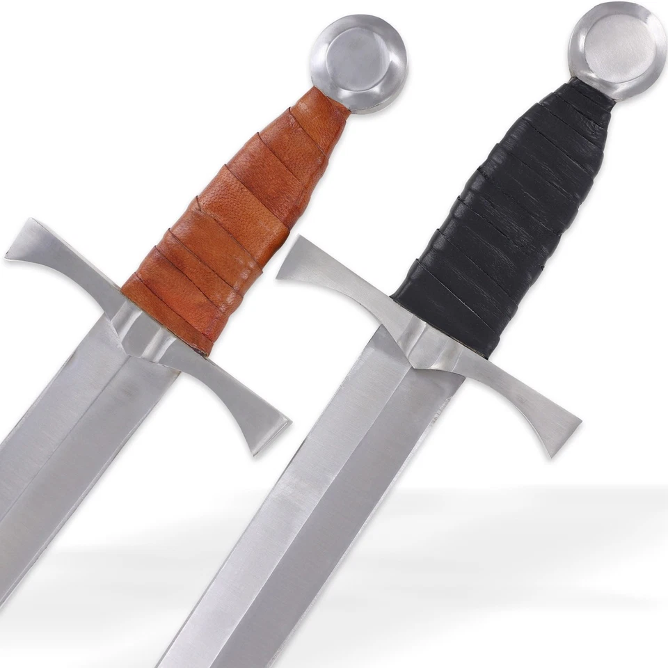 Medieval Cosplay Dagger Replica Carbon Steel Blade  Leather Wrap Handle & Sheath - Image 2 of 3