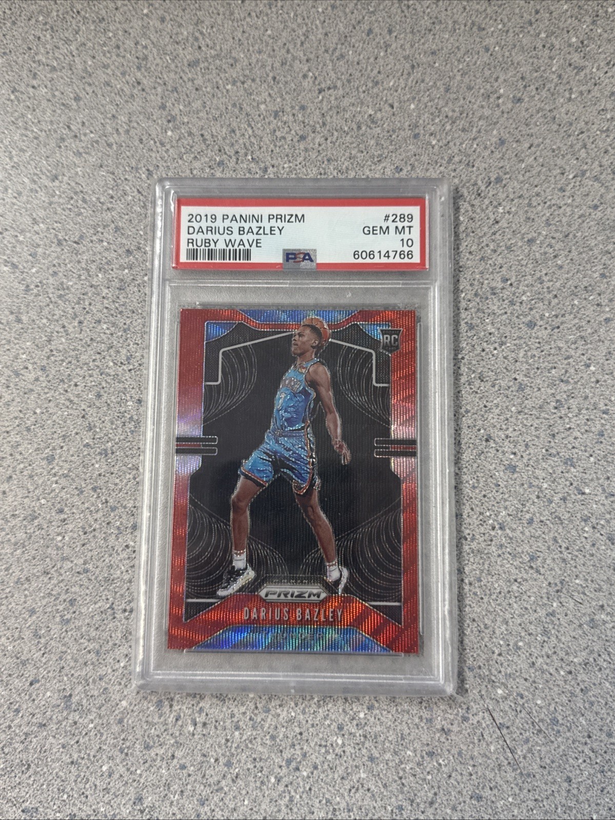 2019-20 Prizm Darius Bazley Ruby Wave Rookie PSA 10