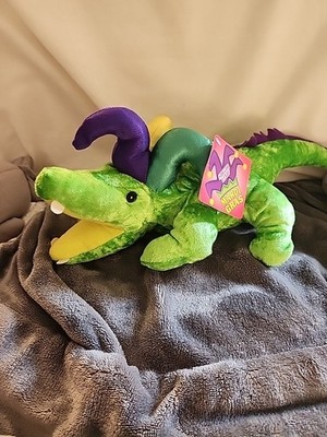 Sugar Loaf Mardi Gras green alligator plush toy
