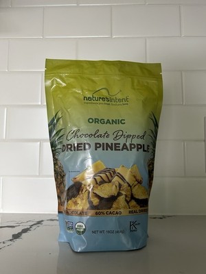 Nature's Intent Organic Chocolate Dipped Dried Pineapple 16oz Non-GMO Kosher