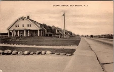 Postcard Ocean Avenue Sea Bright New Jersey 1946