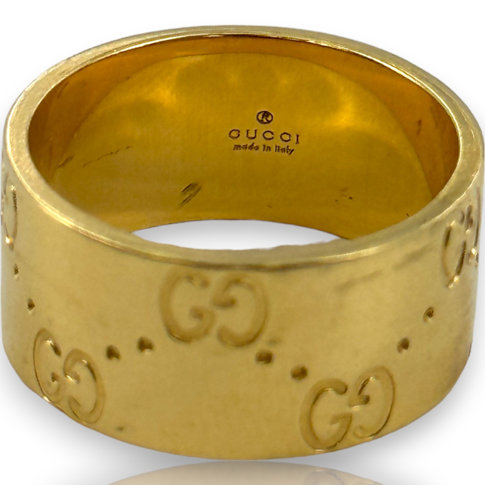 GUCCI Signed Hallmarked Solid 18kt Gold Wide 8.8m… - image 4