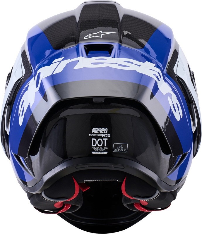 Alpinestars Supertech R10 Helmet - Black/White/Blue Glossy - XXL