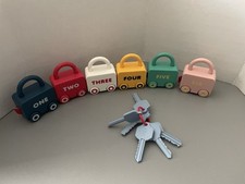 Padlock Cars With Numbered Keys Learning Toy