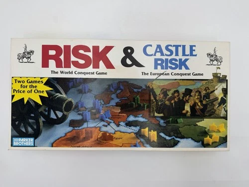 NEW Vintage RISK & CASTLE RISK 2 in 1 BOARD GAME Parker Brothers Unplayed 1990
