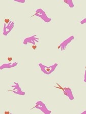 Tula Pink FABRIC Homemade Busy Fingers Cream Fat Eighth 9x21