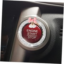 Bling Diamond Car Engine Start Stop Button Decoration Ring - Bling Ring White