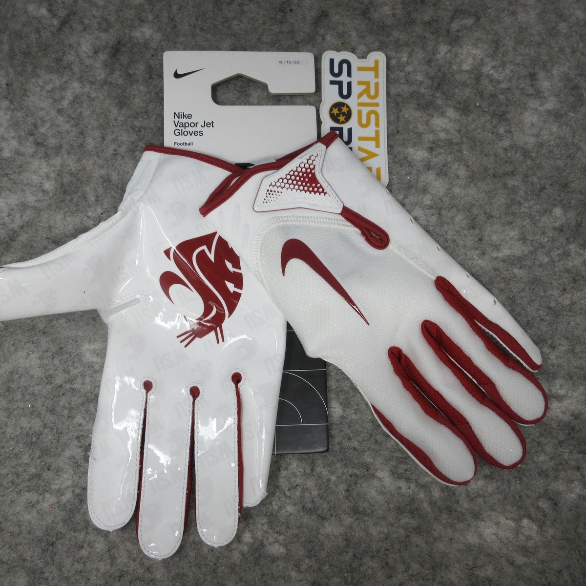 Washington State Cougars Nike Vapor Jet Football Gloves Mens