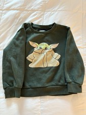 Star Wars Grogu Unisex Kids Green Pullover Sweatshirt 4T Long Sleeve
