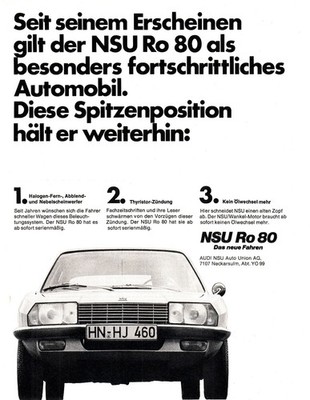 3w27193/ Reklame / Werbung aus 1969   NSU Ro 80