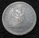 1876-S Seated Liberty Quarter * Bent Pretty Bad * Dark Color * 5671
