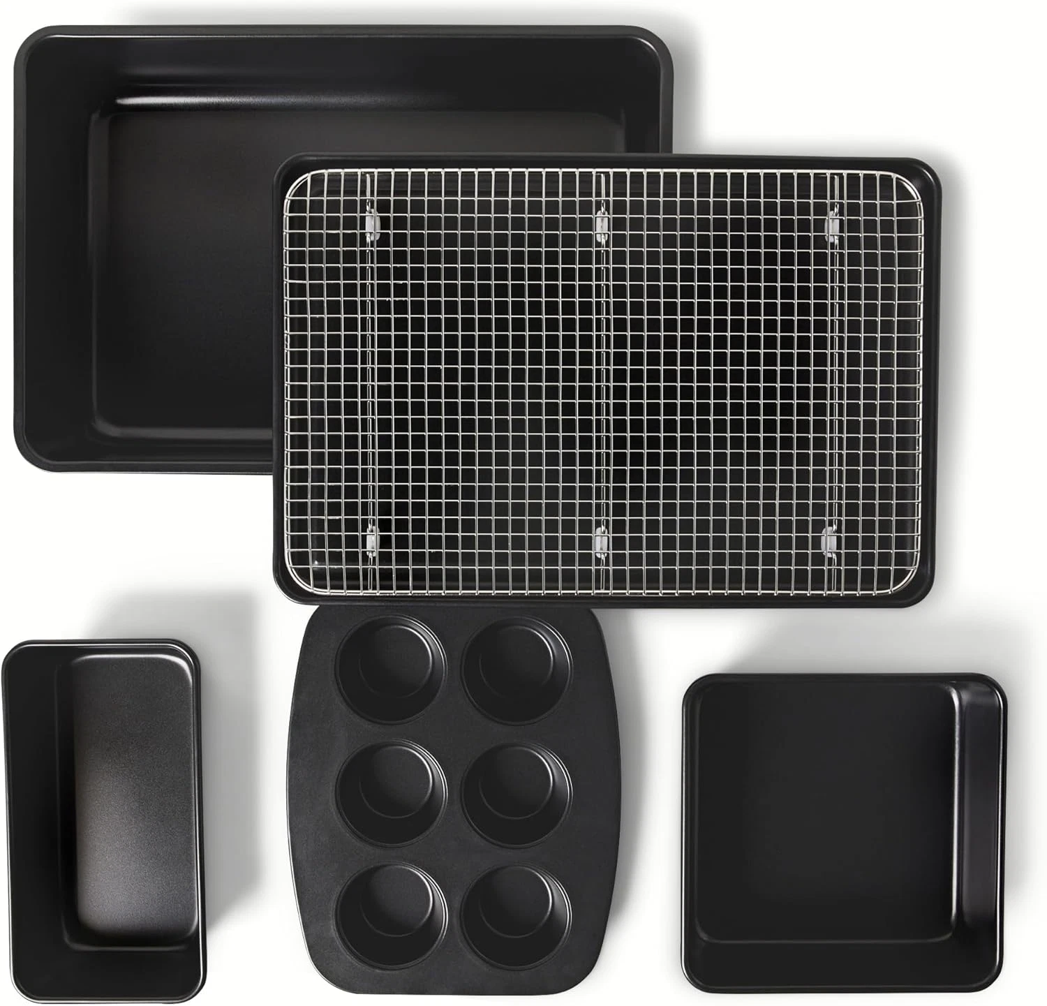 Nonstick Bakeware 6-Piece Set, Stackable, Dishwasher and Oven-Safe, Baking Pan