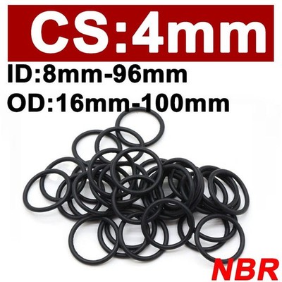 O-Ringe NBR Schnurstärke 4,0mm ØInnen 8mm ~ 92mm Dichtring Dichtungsring O rings