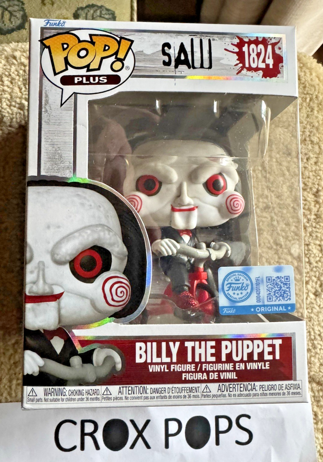 BILLY THE PUPPET ON TRIKE 1824 SAW Funko Pop Vinyl New in Mint Box + Protector