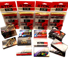 Vintage New TDK Blank Cassette Tapes 90m 60m Factory Sealed--HUGE LOT of 25