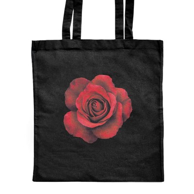 Klassische schwarze Shopper-Tasche 'Red Rose Top View' (ZB00024918)