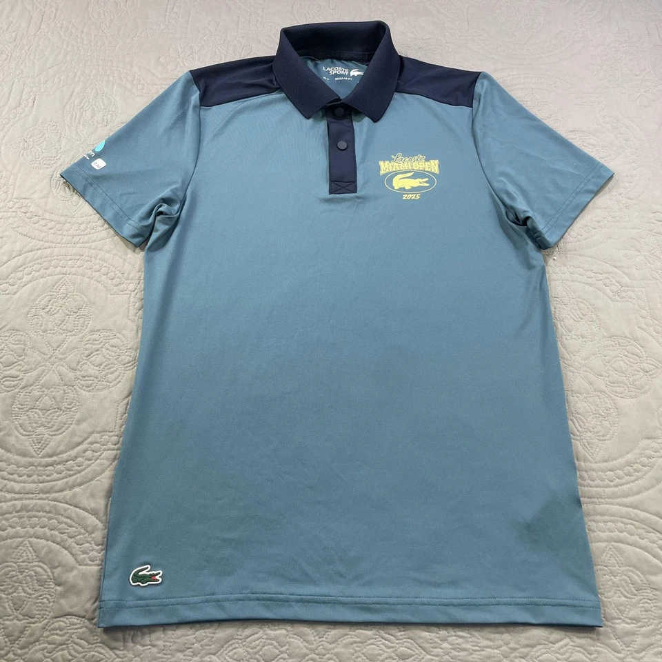 Lacoste Sport Miami Open 2025 Polo Shirt Mens Small Blue Navy Tennis Keep Dry - Image 2 of 4