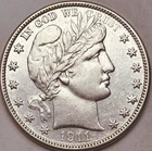1911-D Barber Half Dollar, AU+, Denver Mint