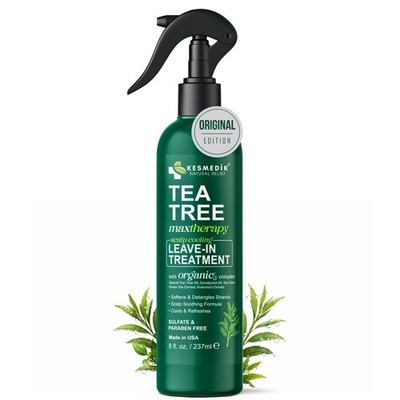 Tea Tree Oil Leave In Conditioner Detangler Spray Scalp Treatment Anti Frizz 8oz