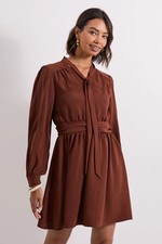 Dorothy Perkins Chocolate Mini Dress Womens Casual Dresses